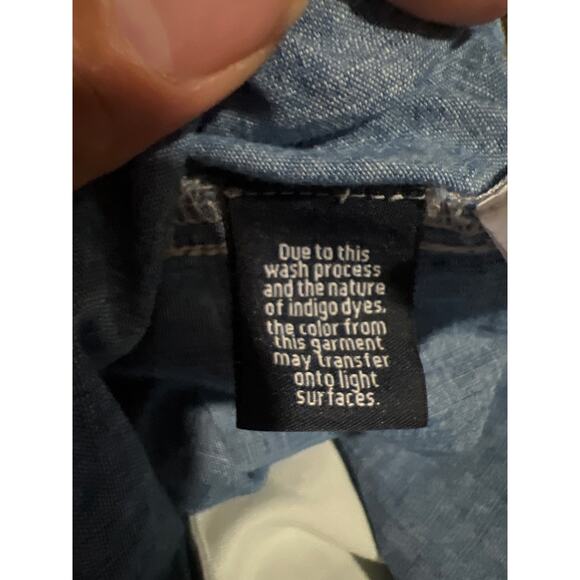 J.Crew Chambray Shirt Dress Women M 100% Cotton Button Front Long Sleeve - Picture 7 of 7